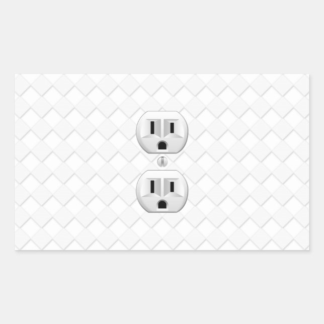 Electrical Plug Wall Outlet Fun Customise This Rectangular Sticker (Front)