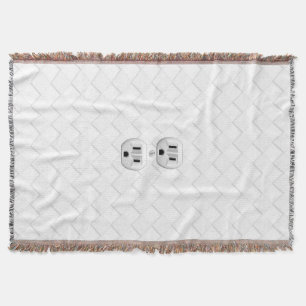 Electrical Plug Wall Outlet Fun Customise This Throw Blanket