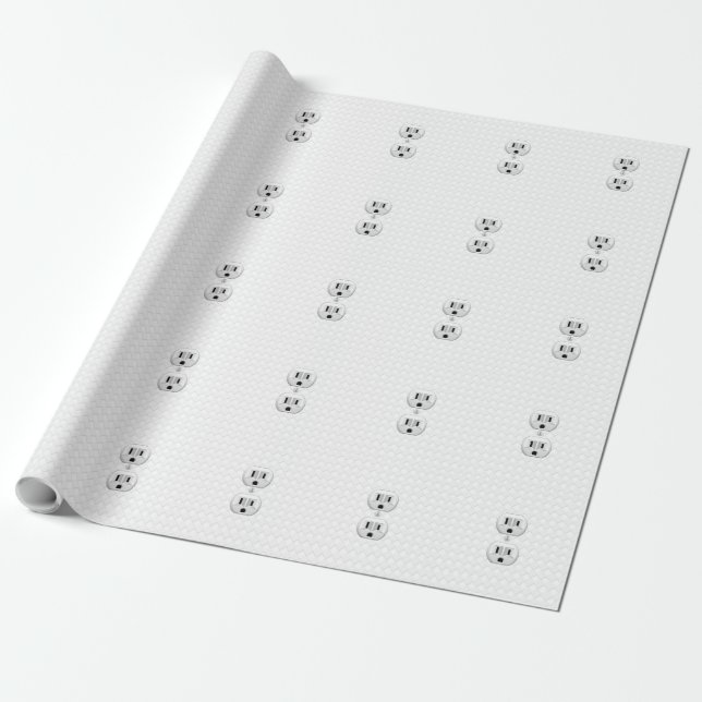 Electrical Plug Wall Outlet Fun Customise This Wrapping Paper (Unrolled)