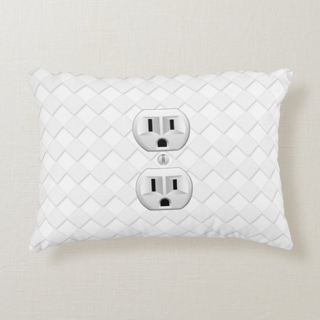 Electrical Plug Wall Outlet Fun Customize This Decorative Cushion (Front)