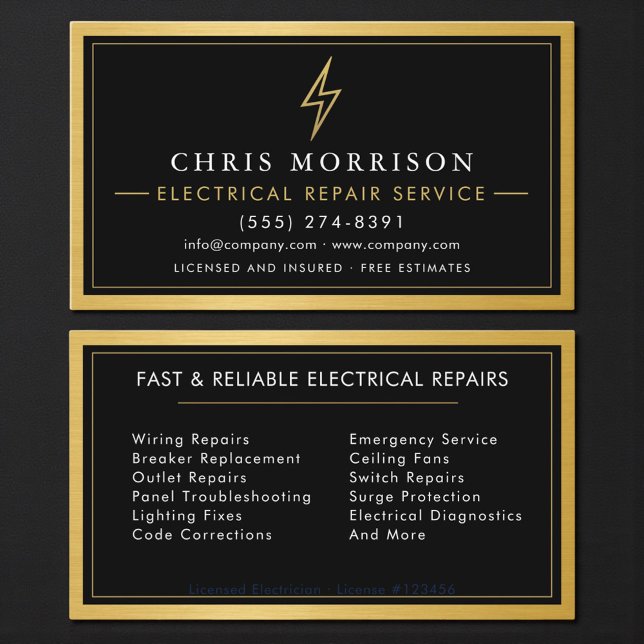 Electrical Repair Services Business Card (Creator Uploaded)