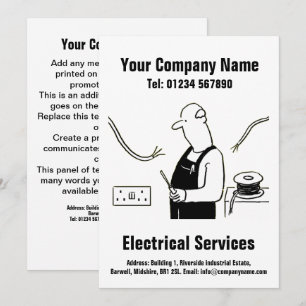 Electrical Services Cartoon Design Card
