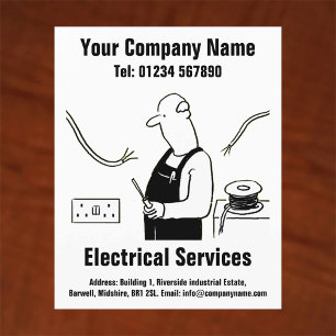 Electrical Services Cartoon Design Flyer