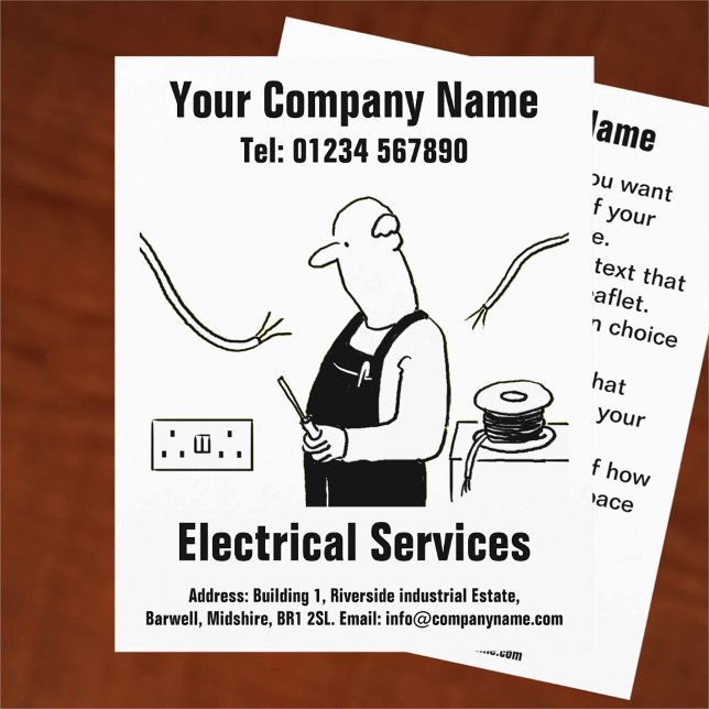 Electrical Services Cartoon Design Flyer (Creator Uploaded)