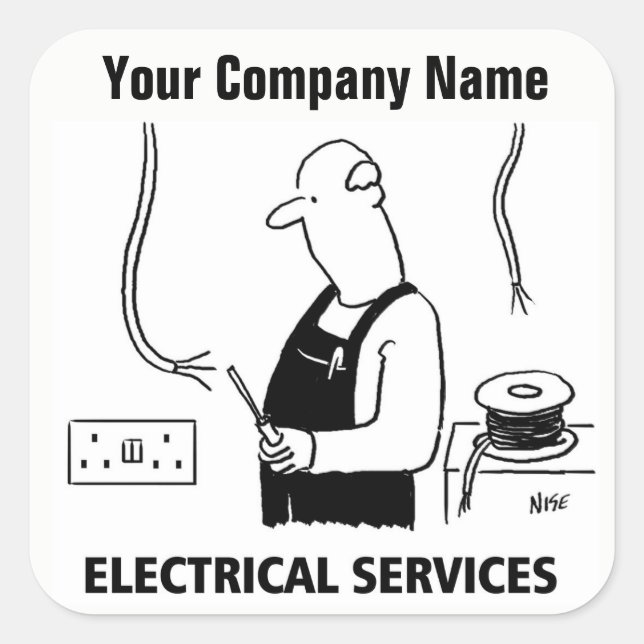 Electrical Services Cartoon Stickers (Front)