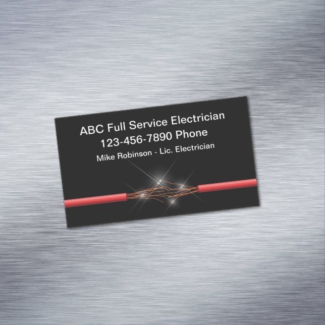 Electrical Services Electrician  Magnetic Business Card (In Situ)