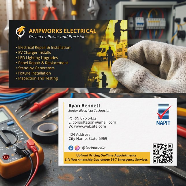 Electrical Services | Speciality construction Business Card (Creator Uploaded)