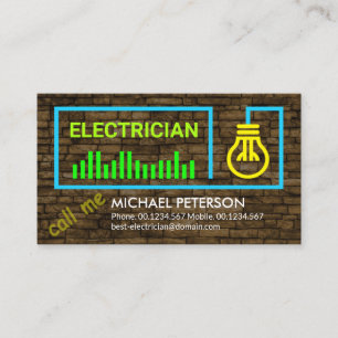 Electrical Supply Brick Wall Grunge Electrician Business Card