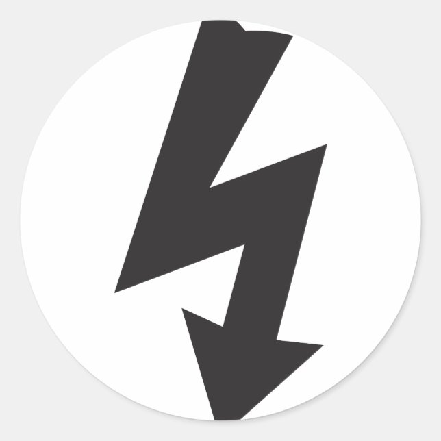 Electrical Symbol thunder Electricity Classic Round Sticker (Front)