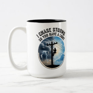 Electrical Worker Gift Modern Lineworker Two-Tone Coffee Mug