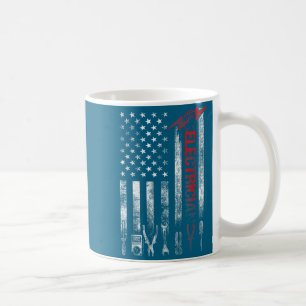 Electrician American Flag Funny Electricians Tools Coffee Mug