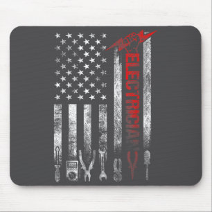 Electrician American Flag Funny Electricians Tools Mouse Pad