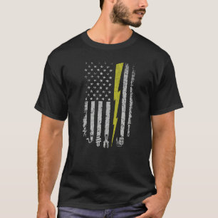 Electrician American US Flag Tools For Electrician T-Shirt