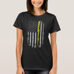 Electrician American US Flag Tools For Electrician T-Shirt