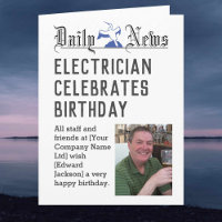 Electrician Birthday Card to Personalise