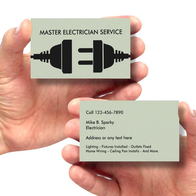 Electrician Bold Modern Design Business Card (Creator Uploaded)