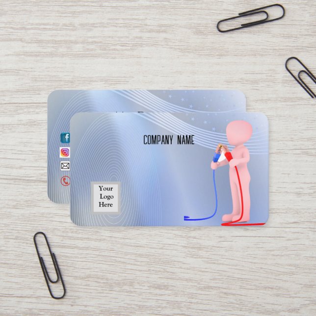 Electrician Business Card (Front/Back In Situ)