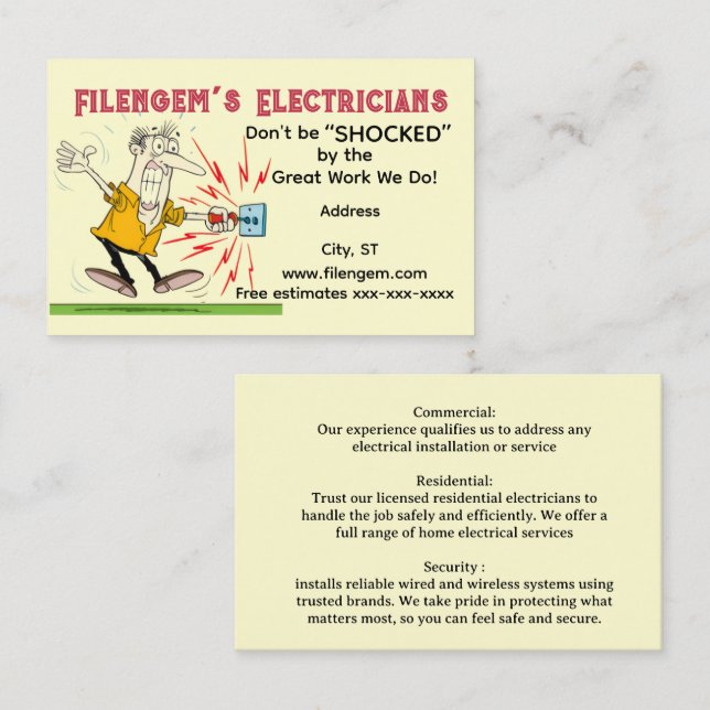 “Electrician” Business Card (Front/Back)