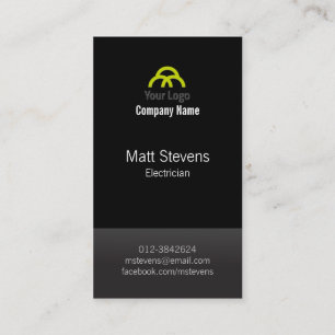 Electrician Business Card Black TwoTone