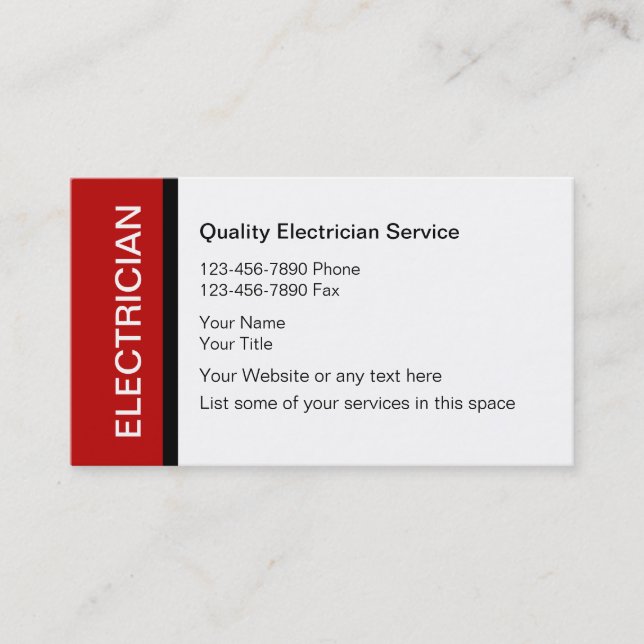 Electrician Business Cards (Front)