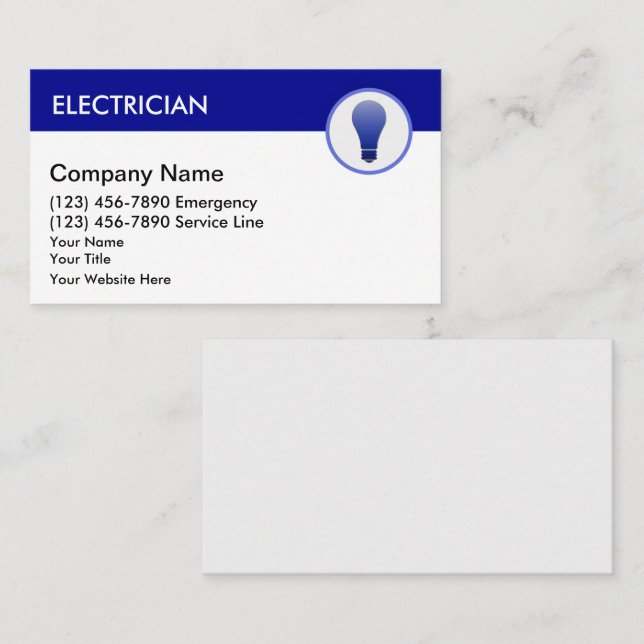 Electrician Business Cards (Front/Back)
