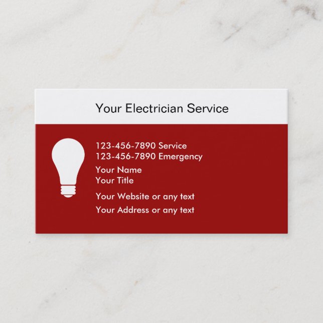 Electrician Business Cards (Front)