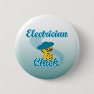 Electrician Chick #3 6 Cm Round Badge