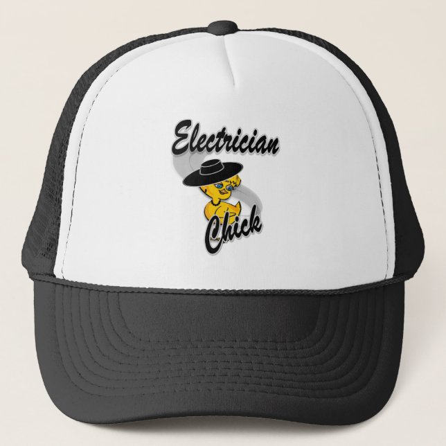 Electrician Chick #4 Trucker Hat (Front)