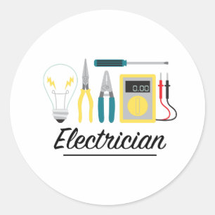 Electrician Classic Round Sticker
