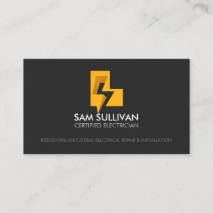 Electrician Contractor Monogram L Business Card