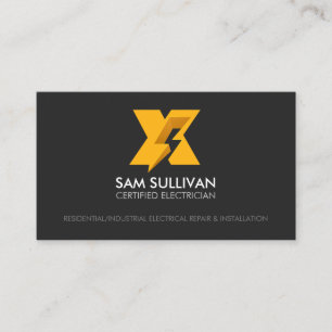 Electrician Contractor Monogram X Business Card