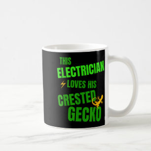 Electrician Crested Gecko Lover Funny Reptile Coffee Mug