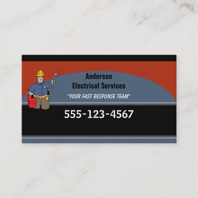 Electrician Custom Personalised Business Card (Front)
