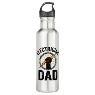 Electrician Dad Vintage Engraving Vector Shirt Des 710 Ml Water Bottle