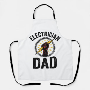 Electrician Dad Vintage Engraving Vector Shirt Des Apron