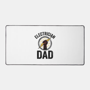 Electrician Dad Vintage Engraving Vector Shirt Des Desk Mat
