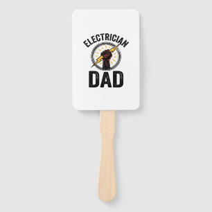 Electrician Dad Vintage Engraving Vector Shirt Des Hand Fan