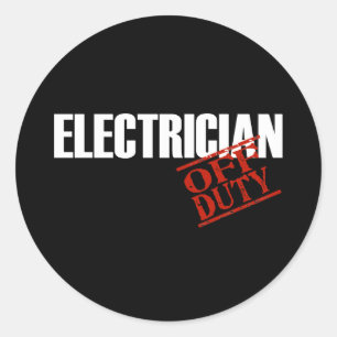 ELECTRICIAN DARK CLASSIC ROUND STICKER