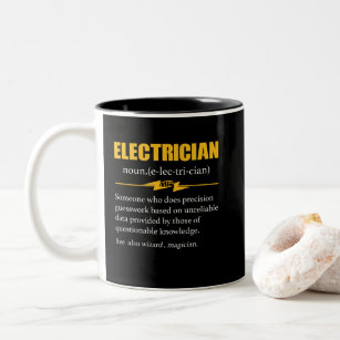Electrician Definition Electrical Engineer Meaning Two-Tone Coffee Mug