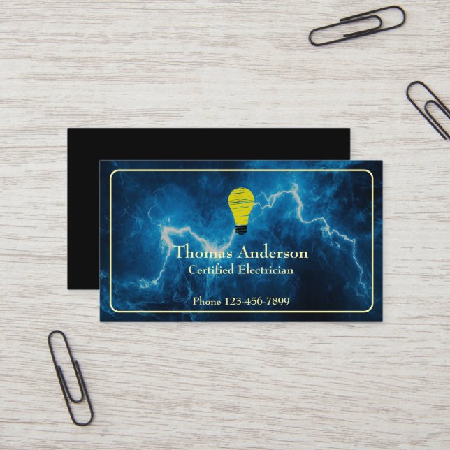 Electrician Electric Company Business Card (Front/Back In Situ)