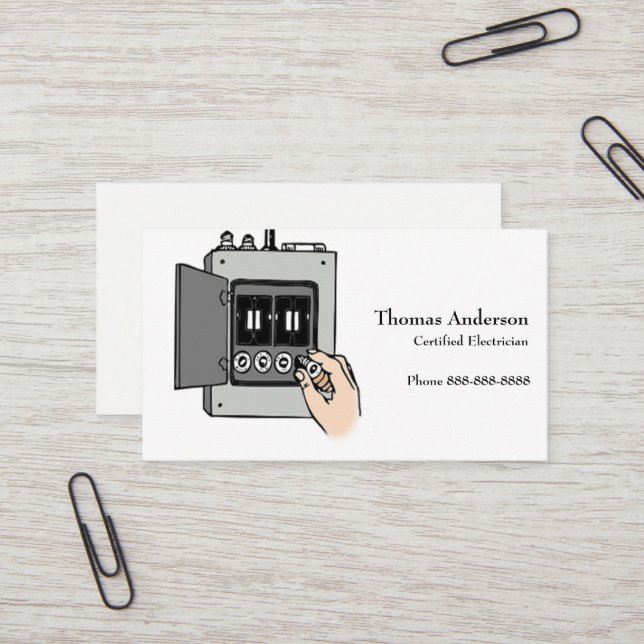 Electrician Electric Company Business Card (Front/Back In Situ)