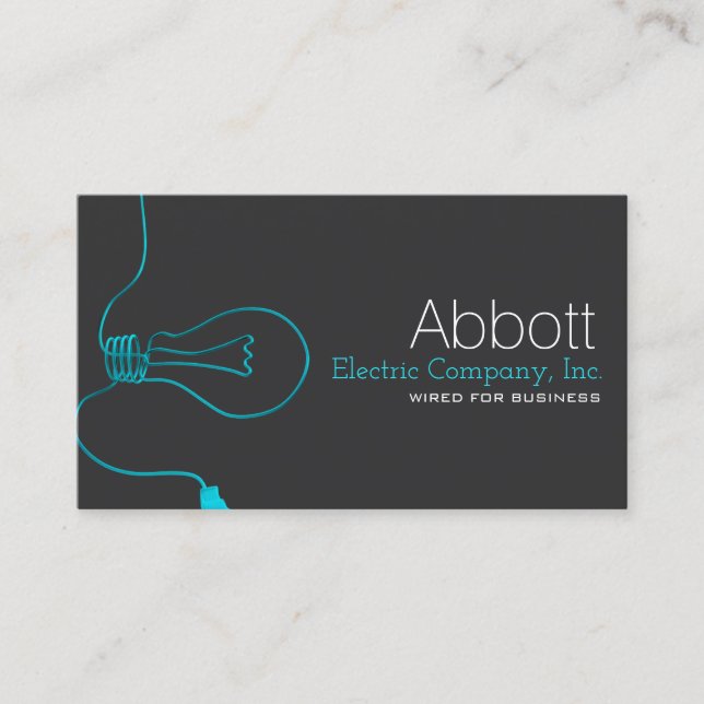 Electrician, Electric, Construction Business Card (Front)