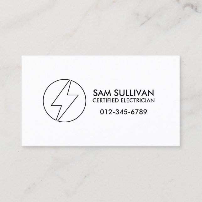 Electrician Electrical Contractor Business Card (Front)