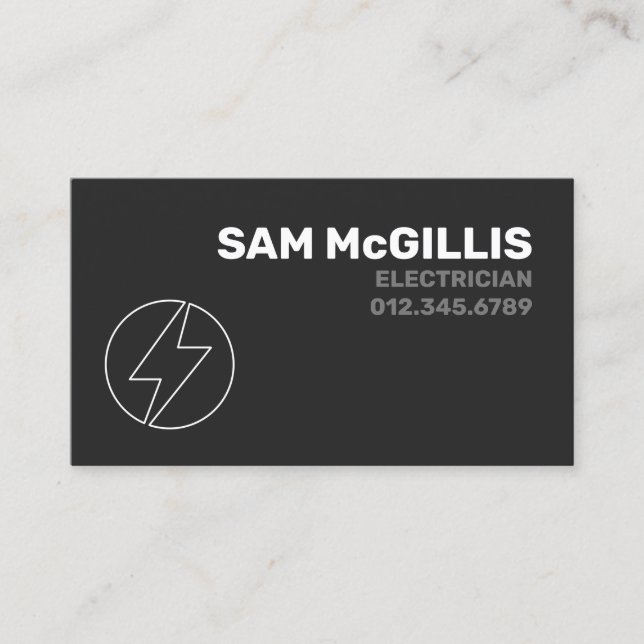 Electrician Electrical Contractor Business Card (Front)