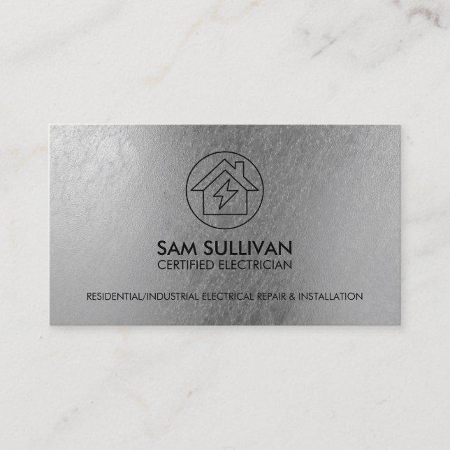 Electrician Electrical Contractor Business Card (Front)