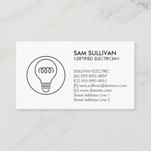 Electrician Electrical Contractor Business Card