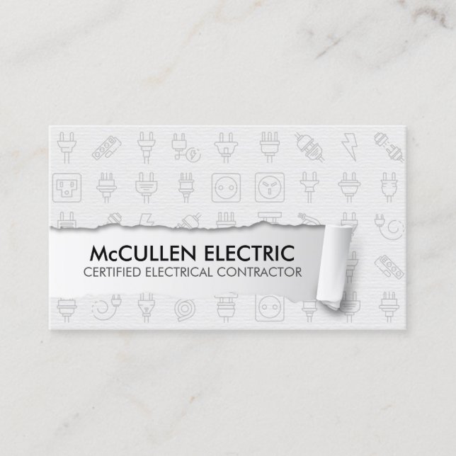 Electrician Electrical Contractor Business Card (Front)
