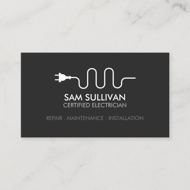 Electrician Electrical Contractor Business Card (Front)