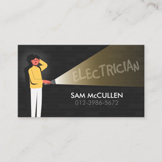 Electrician Electrical Contractor Business Card (Front)
