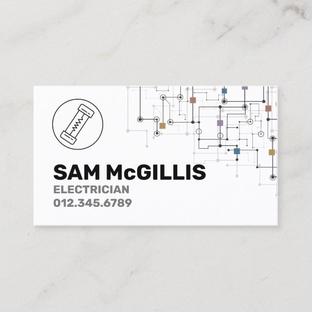 Electrician Electrical Contractor Business Card (Front)